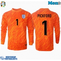 England Jordan Pickford #1 Goalkeeper Replica Home Shirt Euro 2024 Long Sleeve